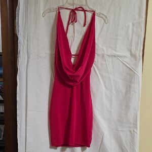 Elegant Red Halter Dress